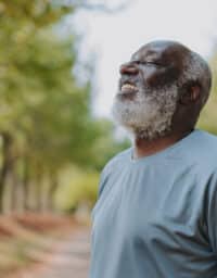 Happy man in the park